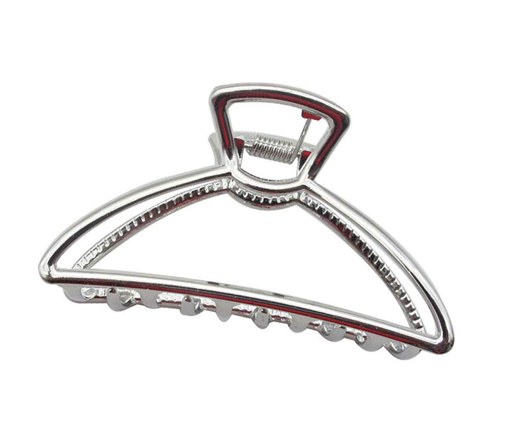 Fodattm Vintage Metal Hair Claw Hair Jaw Clips Hair Clamp Accessories for Girls Women (Triangle, Silver)