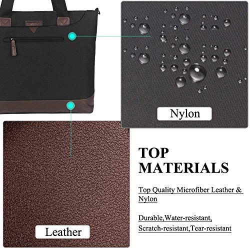 Wetietir Clutch Bag Women Laptop Bag 15.6 Inch Nylon Multifunctional Travel Messenger Shoulder Bagtote Black-Gray Dinner Purse (Color : Black)