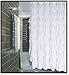 Ruffled White Fabric Shower Curtain