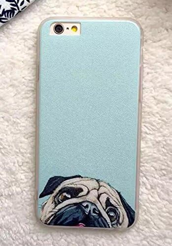 iPhone7 Plus Case,iPhone7 Plus Silk Matte Case,Blixy Cute Creative Silk Texture Mint Color Pug Pattern Cover Drop Resistance Cover Funny Lovely Cartoon Pet Case For iPhone7 Plus