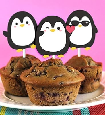 Penguin Cupcake Toppers Picks For Boys Girls Birthday Party Baby