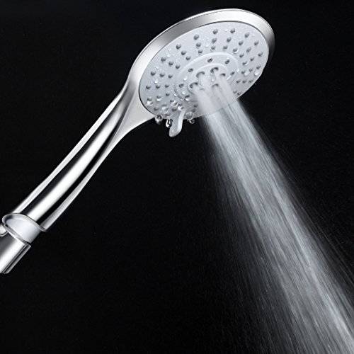 Shower Head, YAWALL Handheld Shower Head with High Pressure 5-Spray Adjustable hand Shower head at bathroom for Adults, Teens, Kids and pets with Long Stainless Steel Hose