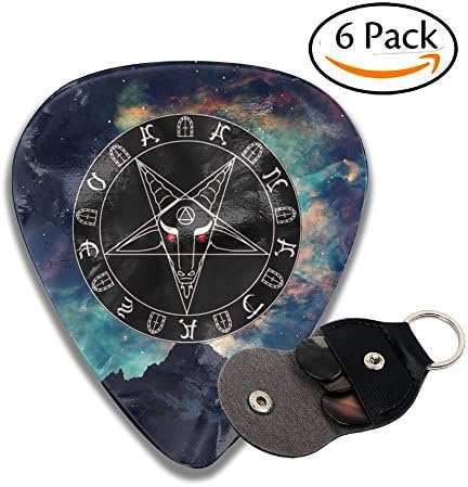 Baphomet Satan 351 Shape Classic Celluloid Guitar Picks Plectrums 0.46 Mm,0.71 Mm,0.96 Mm,6 Pack