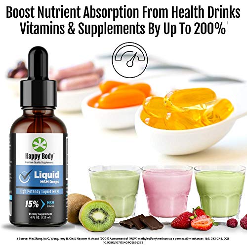 HAPPY BODY Liquid MSM Drops The Highest MSM Content in a Liquid MSM