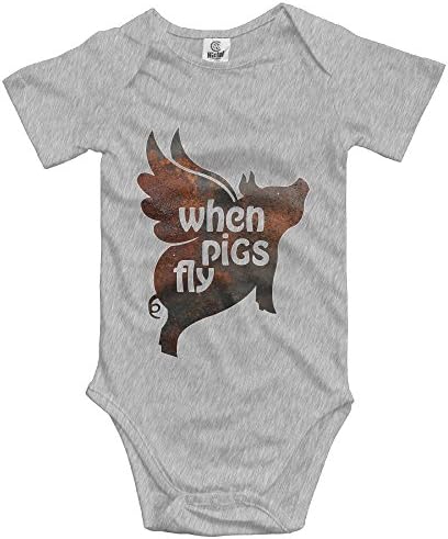 PaBa Flying Pig Animal Short Sleeve Baby Boy Clothes One-Piece Bodysuit Creeper Unisex