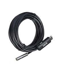 Endoscopio con cámara HD de 2 MP y cable USB de 50 pies, 6 piezas, luces LED ajustables