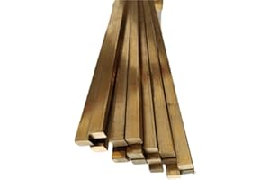 DRINCOSHOW H59 Brass Square Bar Brass Solid Rod Pack of 2Pcs Length 250MM (250mm 2pcs,3x3mm)