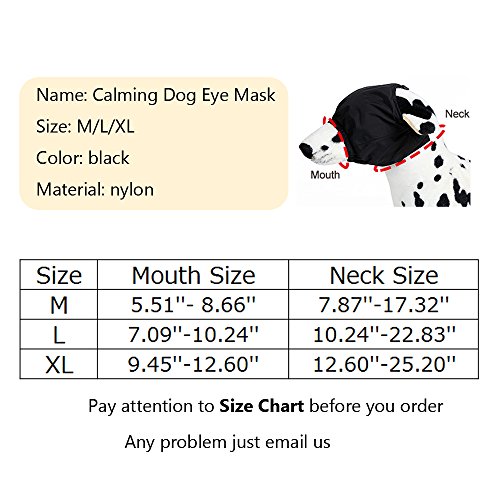 okdeals Dog muzzle,Calming Dog Eye Mask,Multifunctional Pet Anxiety Collar Mask for Medical,Cosmetology,Carsickness,Anxious Large