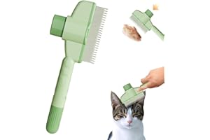 MUCPAD Pet Hair Removal Comb Flea Comb,Cat Combs for Indoor Cats,Flea Comb for Cats Dogs,Dog Brush for Massaging and Cleaning,Cat Comb for Long Haired Cats,Pet Hair Remover,Pet Supplies (Green)