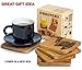 Coasters for Drinks with Holder - Set of 5 Wooden Coasters - Protect Your Furniture from Stains and Moisture, Fit any Size of Glassware - Great Gift Idea - Order Now