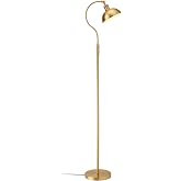 O&rsquo;Bright Heritage - Banker&rsquo;s Floor Lamp, 3-Level Touch Dimming, Adjustable Tilt Shade, Removable Lampshade Design, E26 Socket with 6W Dimmable LED Bulb, Gold Metal Shade, Antique Brass