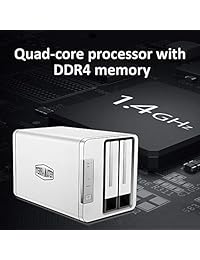 TerraMaster F2 210 NAS Quad Core de 2 bahías 4 K Transcodificación, servidor de medios, almacenamiento personal en la nube (sin disco)