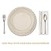 Disposable Plastic Dinner Plates - 50 Pack 10.25
