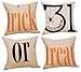 Decemter Trick or Treat Halloween Cotton Linen Decorative Pillowcases for Couch Patio Set of 4,18×18