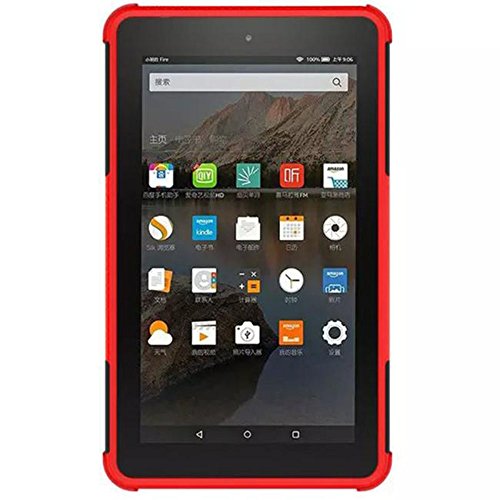 WensLTD Clearance! Rubber Shockproof Hybrid Hard Case Cover Stand Holder For Kindle Fire HD7 2015 (Red)