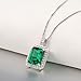 Newshe Pendant Necklace Jewelry for Women 14K Rose Gold Heart Crystle Gemstone 925 Sterling Silver Blue White AAAAA Cz (Green Stone Necklace)