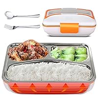 LUCKSTAR Electric Heating Lunch Box - 110V Home Office Use Portable Electric Heating Food Warmer, Bento Meal Heater Lunch Box with 304 Removable Stainless Steel Container