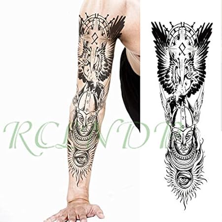 Ljmljm 3pcs Tattoo étanche Autocollant Fleur Dragon Warrior