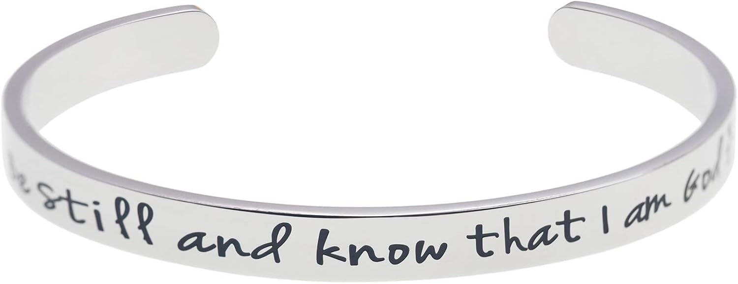 Be Still and Know That I am God Bracelet Encouragment Bracelet Stacking Religious Christian Bracelets Psalm 46:10 Bible Verse Bracelet