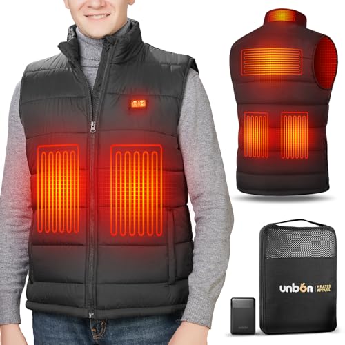 Photo 1 of UNBON Heated Vest for Men With Battery Pack, Electric Jacket With Dual Switches