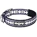 Blueberry Pet Reflective Jacquard Dog Collar with Neoprene Padding & Metal Buckle | Soft & Adjustable Safety Collar - Purple Grey, Neck 17-20.5