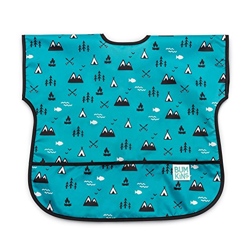 Bumkins Junior Bib / Short Sleeve Toddler Bib / Smock 1-3 Years, Waterproof, Washable, Stain and Odor Resistant - Outdoors