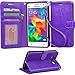 Grand Prime Case, Arae Samsung Galaxy Grand Prime wallet case,[Wrist Strap] Flip Folio [Kickstand Feature] PU leather wallet case with ID&Credit Card Pockets For Samsung Galaxy Grand Prime (Purple)