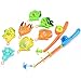 Emorefun Hook and Reel Fishing Toy Playset Various Fish Model Pretend Play Fun Bath Toy Basic Educational Development Fishing Travel Table Game Birthday Gift Toy for Kids, Children, Baby Toddlers