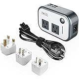 Foval Power Step Down 220V to 110V Voltage Converter with 4-Port USB International Travel Adapter for UK European Etc - [Use for US appliances overseas]
