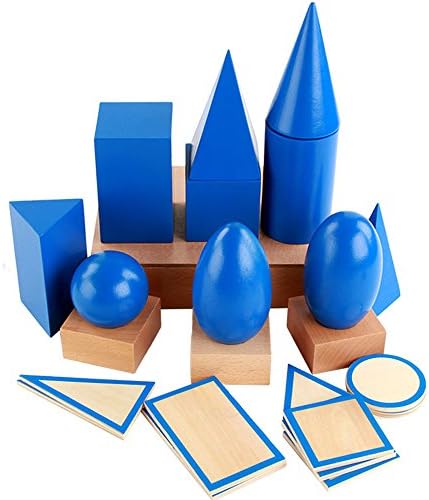 sport fitness Montessori Wooden Three-Dimensional Geometric Solids Blocks Kids Shape Geometry Set Teaching Aids Early Learning Toys