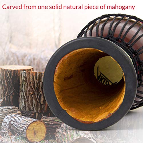 5 Hand+Carved+Mahogany+Goatskin+Drumhead+Beginners