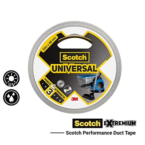 Scotch Universal Black Canvas Repair Tape - 1 Roll, 25 m x 48 mm - Indoor Use, Strong Adhesive, Strong and Waterproof