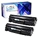 LxTek Compatible Toner Cartridge Replacement for HP 85A CE285A (2 Black)