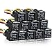 12 PACK 5 PIN SPDT Automotive Waterproof Relay Set Heavy Duty 40/30 AMP 12V DC Wiring Harness Set Relays w/ Interlocking Block Socket Holder + 16 Gauge Pigtails AWG Wire Harness