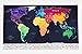 Large Scratch Off World Map Poster with US States & 208 Flags - (34.5