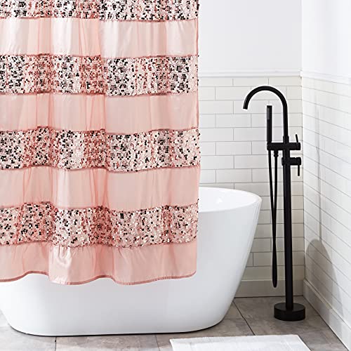 Popular Bath 885545 Sinatra Collection, Shower Curtain, Blush Pricepulse