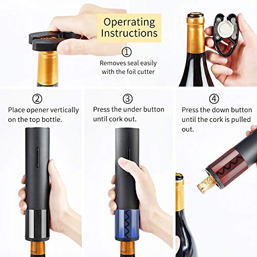 Electric Wine Opener, Automatic Electric Wine Bottle Corkscrew Opener