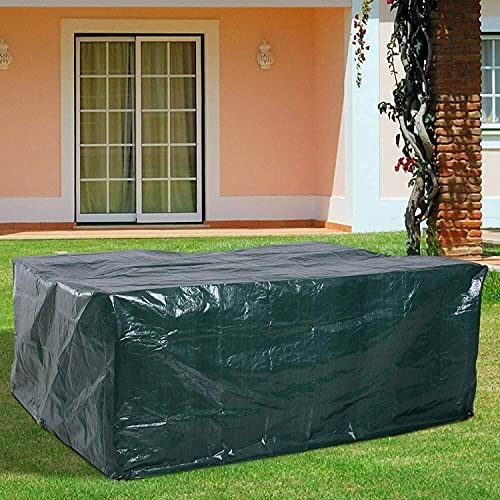 RICHIE Garden Furniture Covers , Large Sets Cover 193x136x88cm Rectangular, Outdoor Table Windproof Anti-UV, Patio Set and Chair Cover, Green, (DHGFC193-0GRV1)