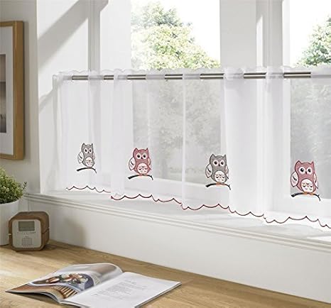 EULEN, ROT SILBER WEISS RESTAURANT KÜCHE CAFE GARDINE, VORHANG PANEL 149.86 CM X 60.96 CM