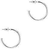 PAVOI 14K Gold Plated Hoop Earrings for Women - 2mm Thick Infinity Hoops - Lightweight Loop Earrings Set