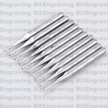 Generic 10pcs 3.175mm Endmill CED 1.0mm CEL 3mm Carbide CNC Drill Bit 2 Double Two Flute Spiral Bit Router Fast Shipping (2LX3.103x10)