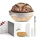 Banneton Bread Proofing Basket By Caesar Bread, 9 Inch Round Sourdough Brotform For Rising Dough Set, Include Cloth Liner, Scraper, Bread Lame, Brush & Recipe Book For Beginners & Professional Bakers