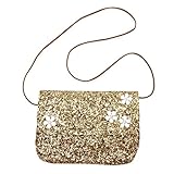 Elesa Miracle Little Girl Kids Crossbody Purse Messenger Party Handbag Shiny Bling Shoulder Bag (Gold), One Size