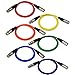 GLS Audio 3ft Patch Cable Cords - XLR Male to XLR Female Color Cables - 3' Balanced Snake Cord - 6 Pack