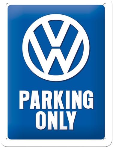 Nostalgic-Art Retro Tin Sign, Volkswagen, VW Parking Only, Car gift idea, Metal Plaque