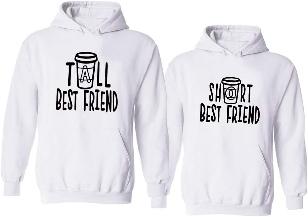 Soul CoupleBest Friends Hoodies for 2 Grils Tall and Short Best Friend Hoodies Sweatshirts Sweaters BFF Pullover
