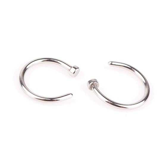 EROSPA® Nasen-Piercing-Ringe 2 Stück Schmuck Nasenring Nasenstecker Fake Hoop Lippe Ohr silber 8 mm 1 Paar