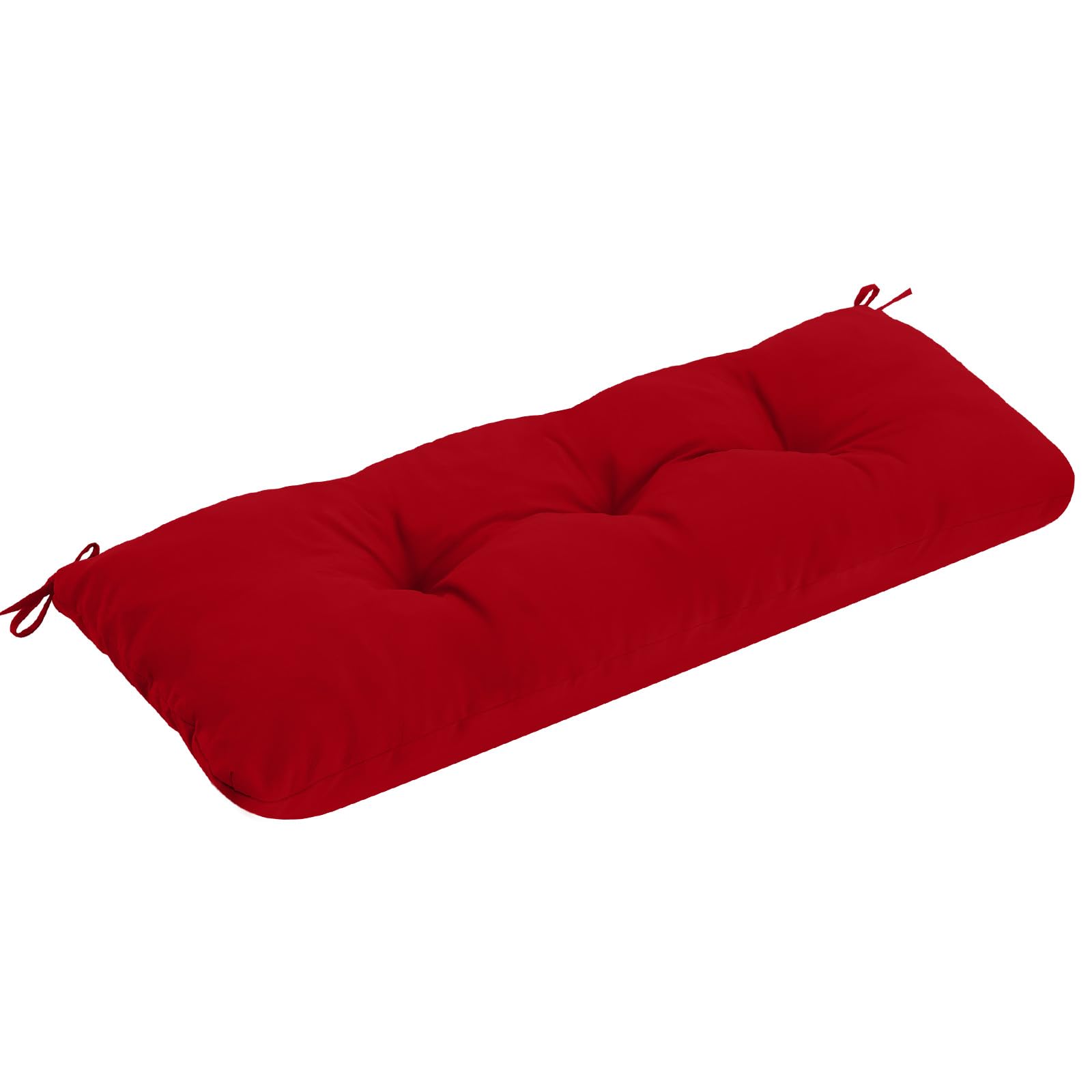Photo 1 of PRIMEPATIO Outdoor Bench Cushion Waterproof, Tufted Bench Seat Cushion 40 x 15 Inch, Patio Wicker Indoor Seat Pads for Outside Garden Patio Balcony, Red