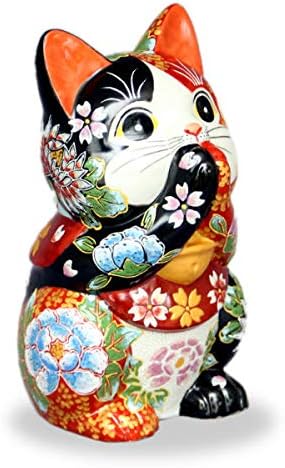 Amazon 九谷焼 お祈り猫 7号 赤黒盛 招き猫 置物 オブジェ オンライン通販