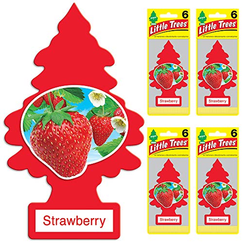 LITTLE TREES auto air freshener, Strawberry, 6packs (4 count) Amazon